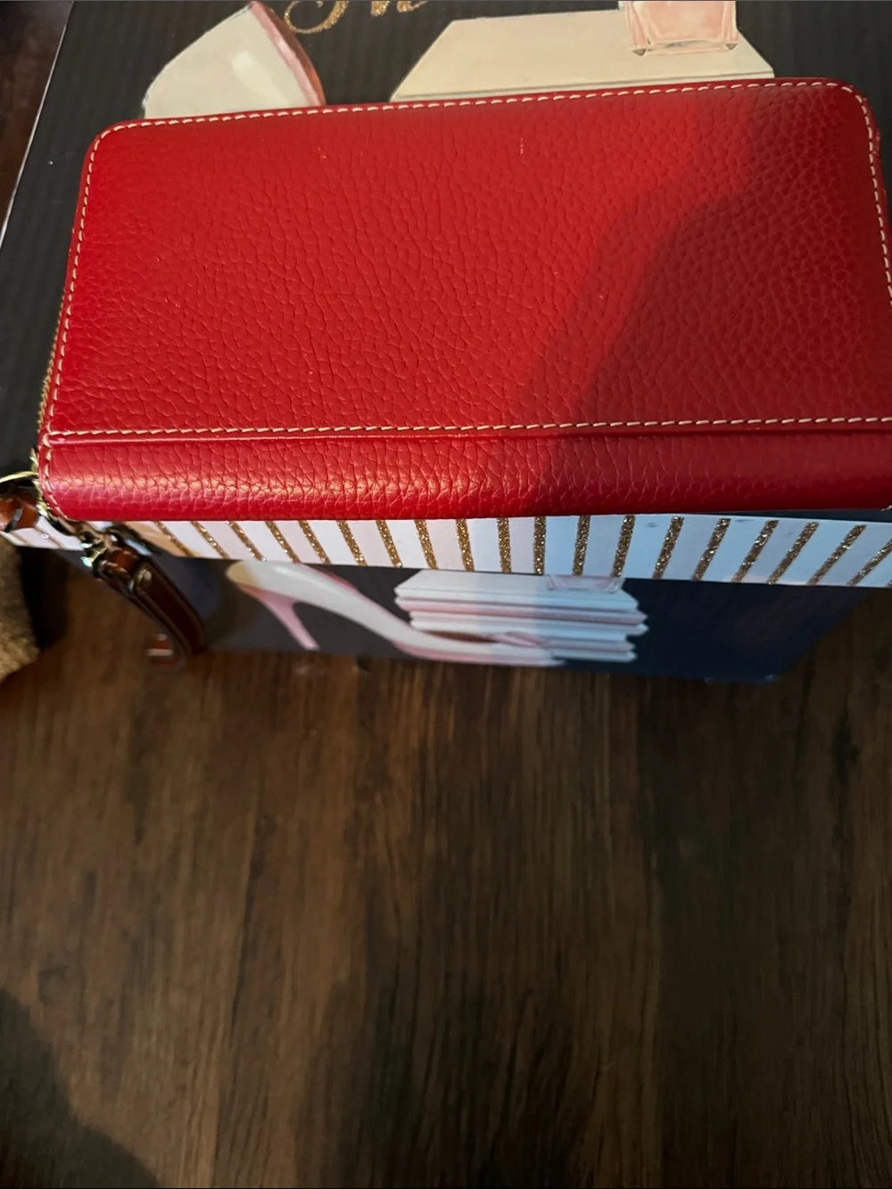Dooney & Bourke Red Zip Around Wristlet Wallet
